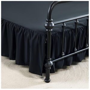 Elegant Black Bed Skirt-TWIN